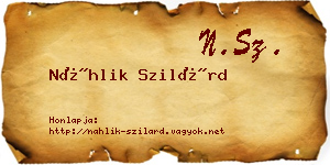 Náhlik Szilárd névjegykártya