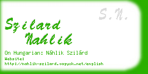 szilard nahlik business card