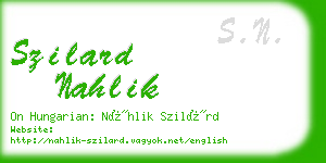 szilard nahlik business card
